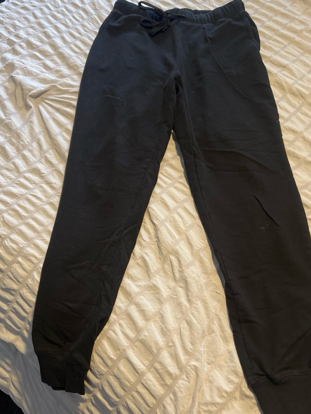 Active Basic Black Elastic Waistband Joggers
